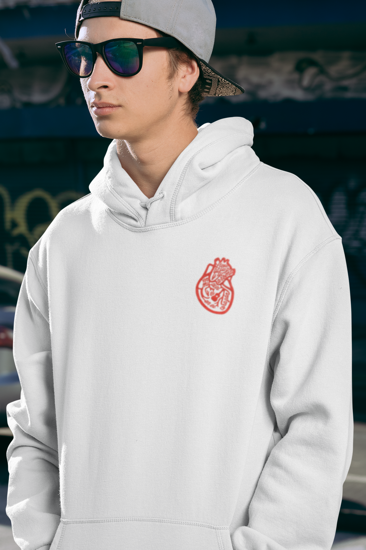 White Hoodie - Palpito Tricolor